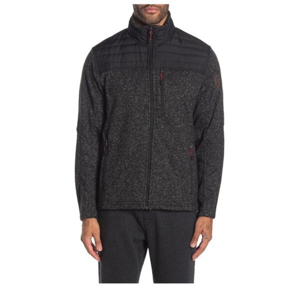 FREE COUNTRY HEATHERED FLEECE FRONT ZIP JACKET - Picture 1 of 6